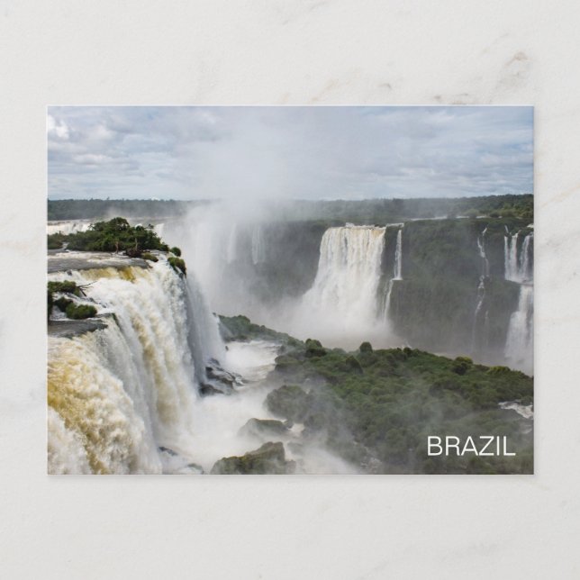 Iguazú Falls Brazil Waterfall Travel Postkort Vykort (Framsida)