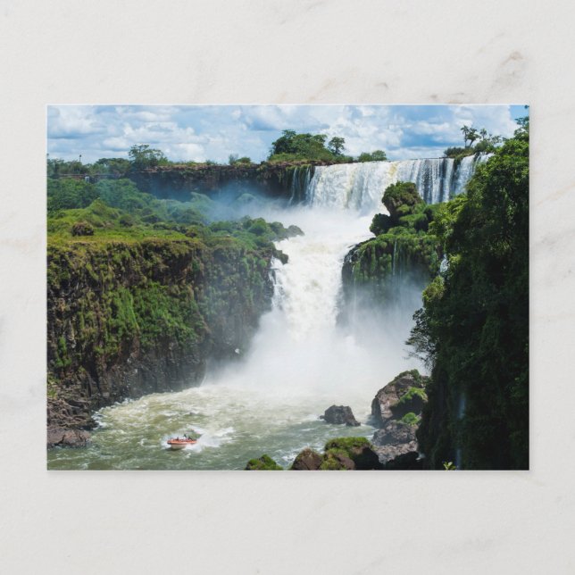 Iguazu Falls Omgiven Av Djungel Vykort (Framsida)