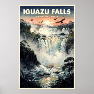 Iguazu Falls Vintage Resa Poster
