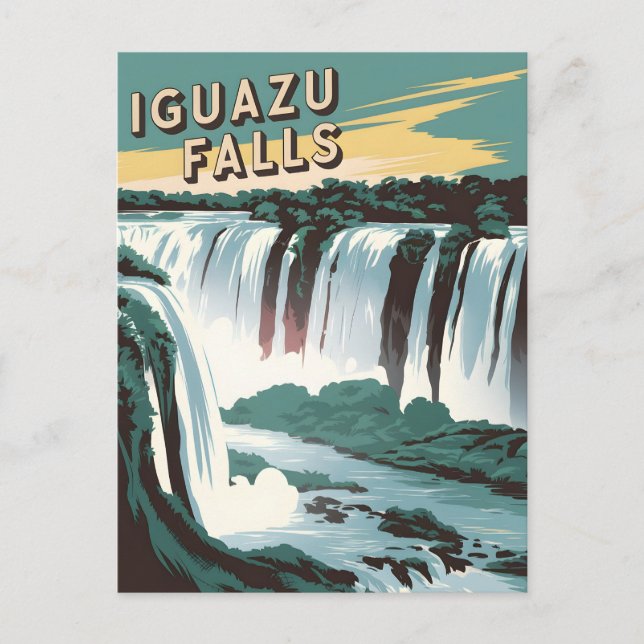Iguazu Falls Vintage Vykort (Framsida)