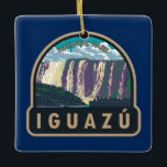 Iguazu nationalpark Argentina Travel Art Vintage<br><div class="desc">Iguazu National Park-vektorkonst design. Inom parken på Iguazú-floden omfattar de berömda Iguazú-vallarna många separata kaskader,  däribland den ikoniska Garganta del Diablo eller "Djävulen’s Throat".</div>