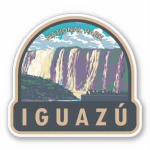 Iguazu nationalpark Argentina Travel Art Vintage Klistermärken