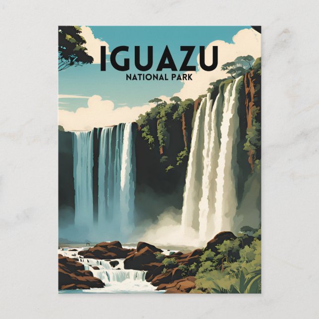 Iguazu nationalpark Travel Poster Vykort (Framsida)