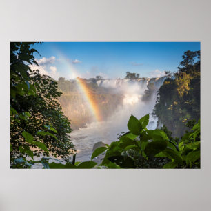 Iguazú vattenfall med regnbågen, Argentina Poster
