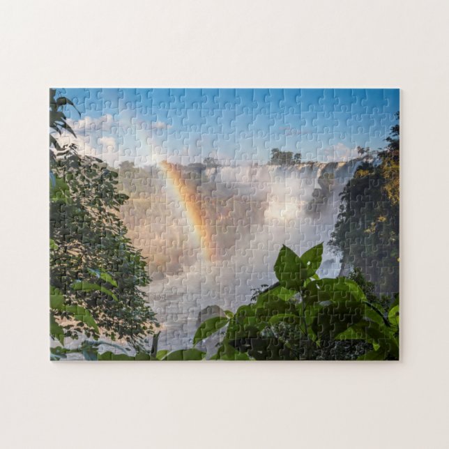 Iguazú vattenfall med regnbågen, Argentina Pussel (Horisontell)