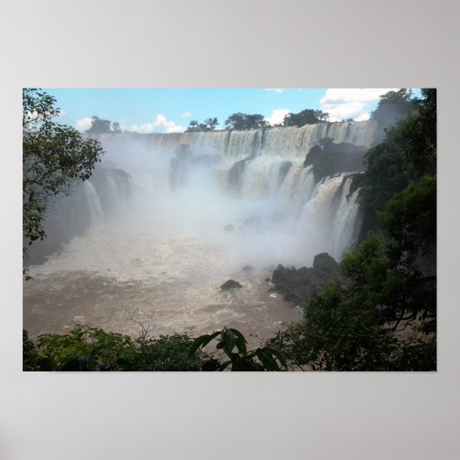 Iguazu Waterfall Argentina/Brasilien Divide Photo Poster (Framsidan)