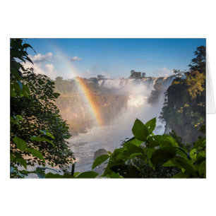 Iguazú Waterfalls with Rainbow, Argentina Hälsningskort