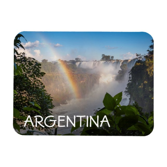 Iguazú Waterfalls with Rainbow, Argentina Magnet (Horisontell)