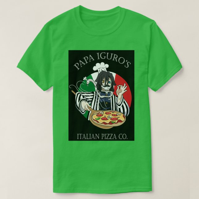 Iguro Obanai Serpent Pillar Pappa Iguros Pizza T Shirt (Design framsida)