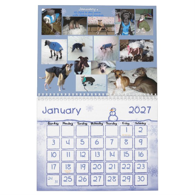 IGWhisperss 2012 italienska vinthundkalender Kalender (Jan 2027)