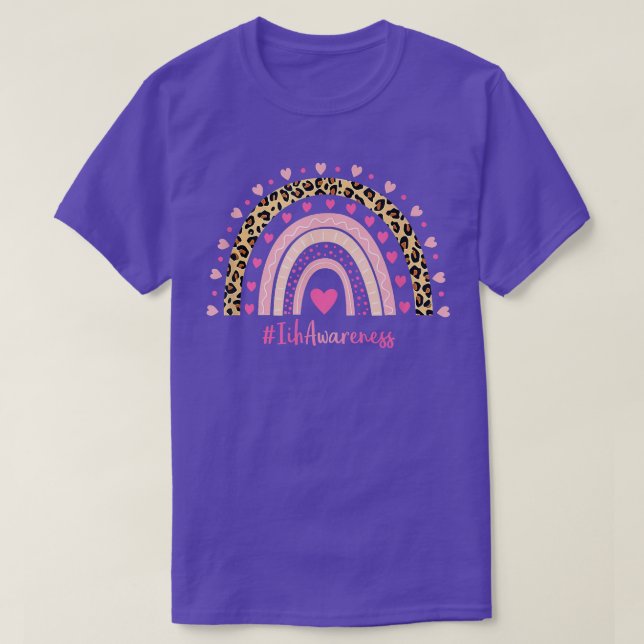 Ih Awareness Rosa Heart Leopard Rainbow Ih Warri T Shirt (Design framsida)
