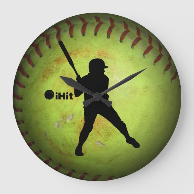 iHit Softboll Siluett Stor Klocka (Framsida)