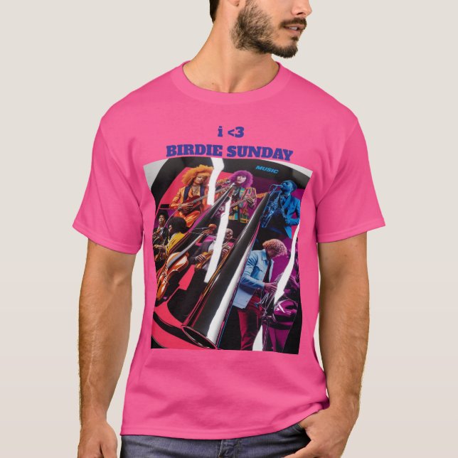ihjärta Birdie Söndag T Shirt (Framsida)
