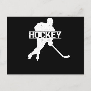 Ihockey-hockey-hockeyspelare, fält, vintersport, s vykort