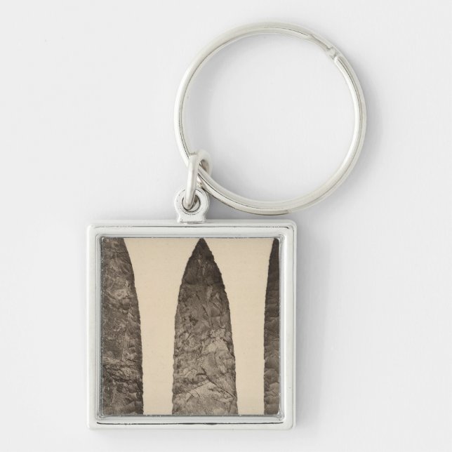 II Stone implements, Kalifornien Fyrkantig Silverfärgad Nyckelring (Framsidan)