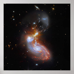 II ZW 96 Sammanslagning av galaxer JWST Poster