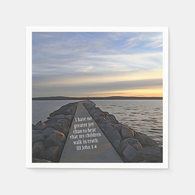 III John 1:4 Bibelskript går in i sanningen Pappersservett (Framsidan)