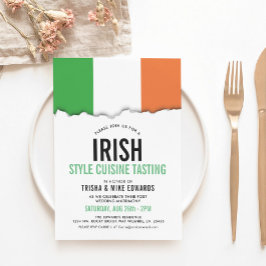 Iirish Thned Cuisine | Party Flagga Vita Inbjudan