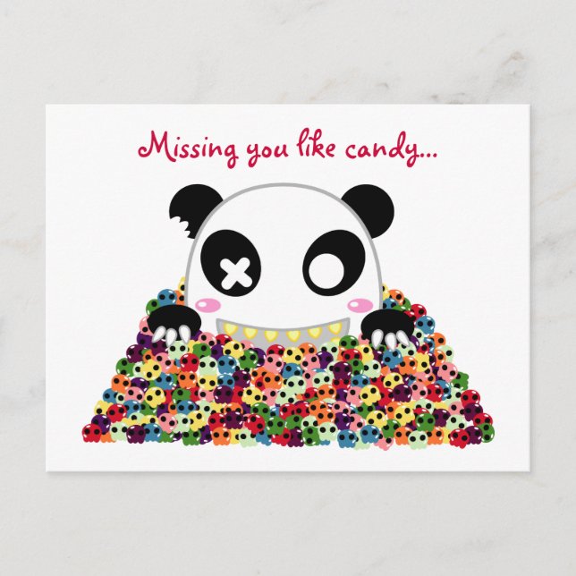Ijimekko Panda "Missing You" Vykort (Framsida)