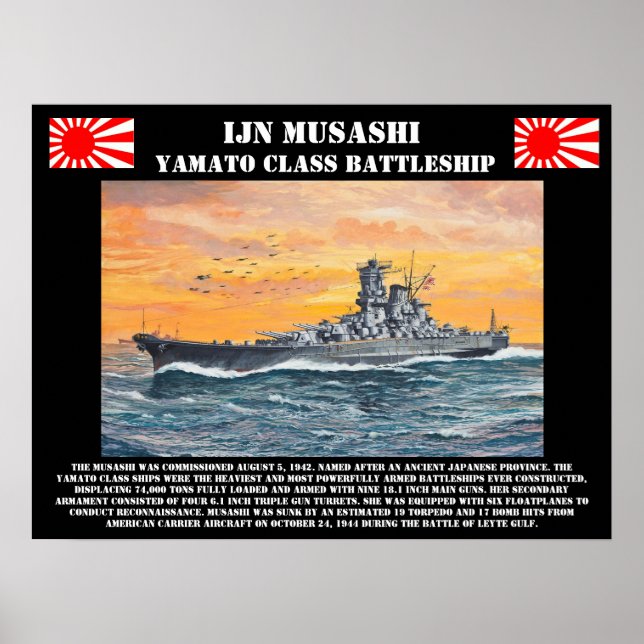 IJN Battleship Musashi Poster (Framsidan)