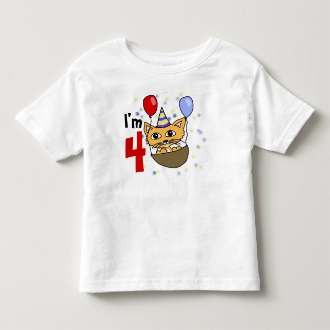 Ik ben 4 verjaardag t-shirt (Framsida)