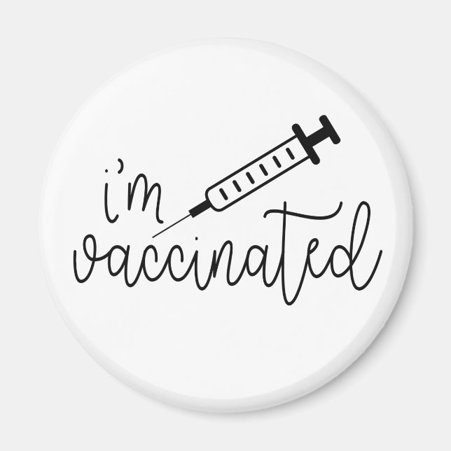 Ik har gevaccineerd. coronavaccin, coronavirus. magnet (Framsidan)