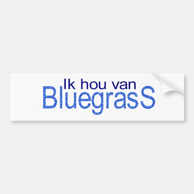 Ik hou van Bluegrass Bildekal (Framsidan)