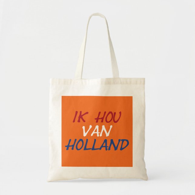 Ik Hou Van Holland övertäckte orangen Tygkasse (Framsidan)
