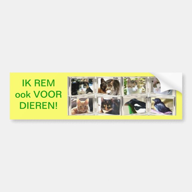 IK REM ook VOOR DIEREN! Bildekal (Framsidan)