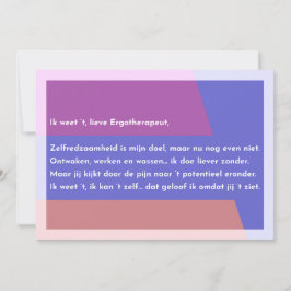 Ik weet ‘t, lieve Ergotherapeut Tack Kort
