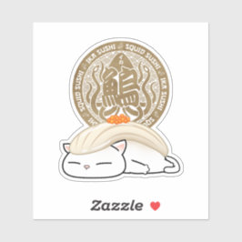 Ika Squid Sushi Cat Klistermärken