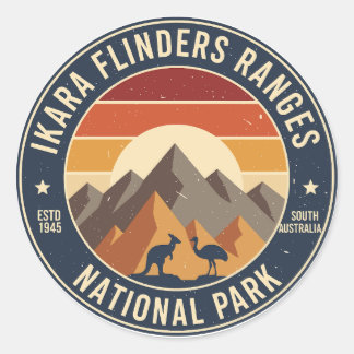 Ikara Flinders Ranges NP Retro Sticker Runt Klistermärke