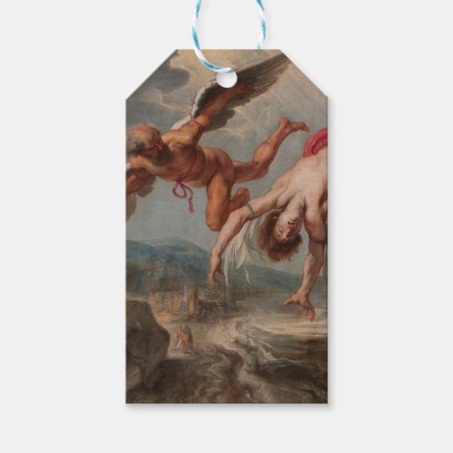 Ikaros fall (av Jacob Peter Gowy) Presentetikett (Framsidan)