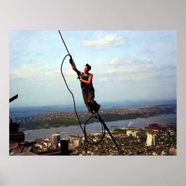 Ikaros järnarbetare riggar Empire State Building 1 Poster (Framsidan)