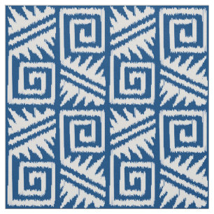 Ikat Aztec - Denimblått och vit Tyg