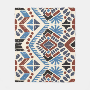 Ikat Aztec: Etniskt geometriskt ornament. Fleecefilt