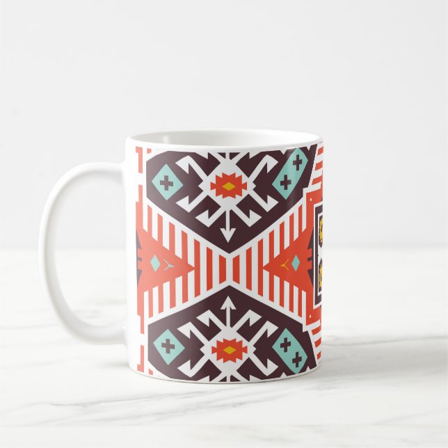 Ikat Aztec: Etniskt stripe Struktur Kaffemugg (Vänster)