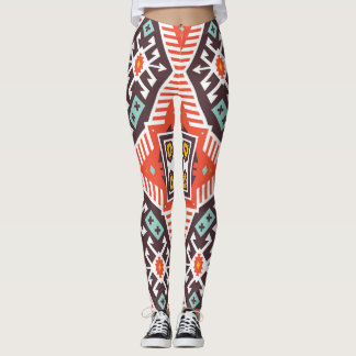 Ikat Aztec: Etniskt stripe Struktur Leggings