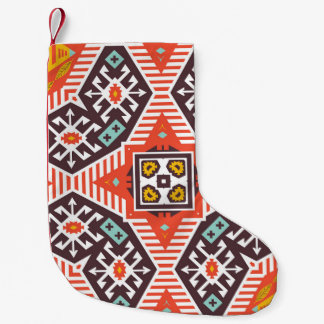 Ikat Aztec: Etniskt stripe Struktur Liten Julstrumpa