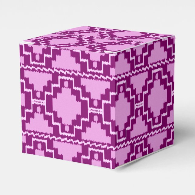 Ikat Aztec Mönster - Amethyst Lila and Violet Presentaskar (Framsidan Sidan)