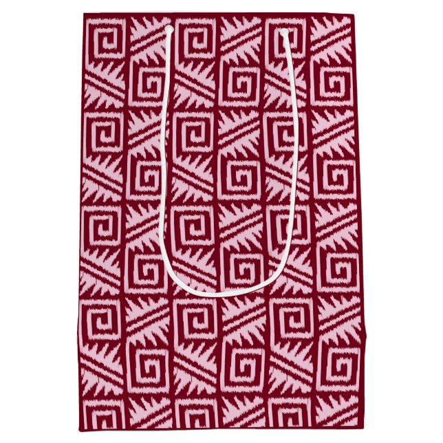 Ikat Aztec Mönster - Burgundy och Rosa (Baksidan)