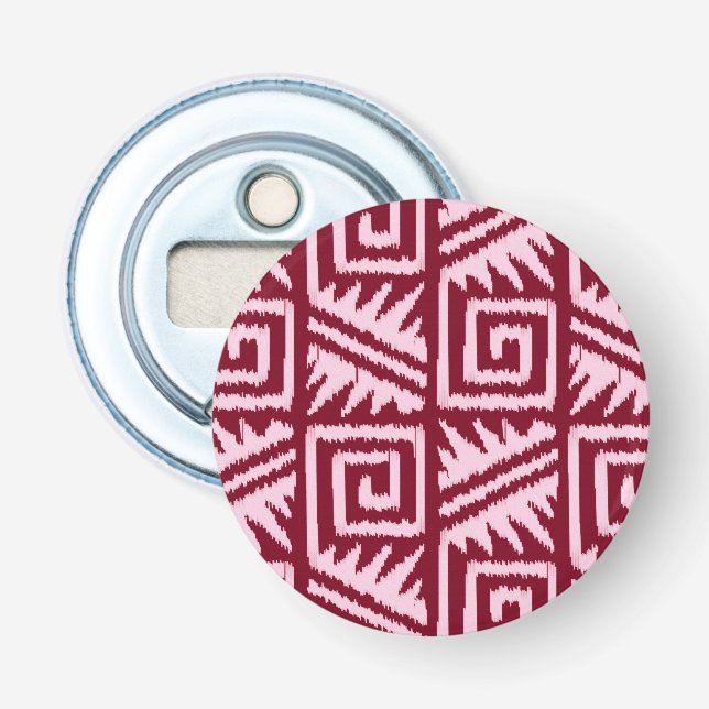Ikat Aztec Mönster - Burgundy och Rosa Flasköppnare (Framsidan)