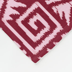 Ikat Aztec Mönster - Burgundy och Rosa Fleecefilt