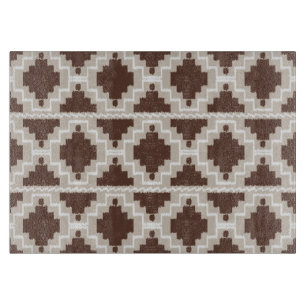 Ikat Aztec Mönster - Chocolate Brown och Taupe
