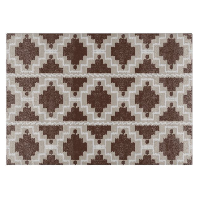 Ikat Aztec Mönster - Chocolate Brown och Taupe (Framsidan)