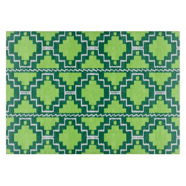 Ikat Aztec Mönster - Forest and Lime Green (Framsidan)