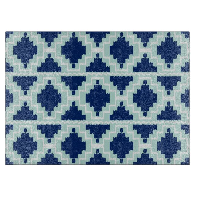 Ikat Aztec Mönster - Indigo och light blue (Framsidan)