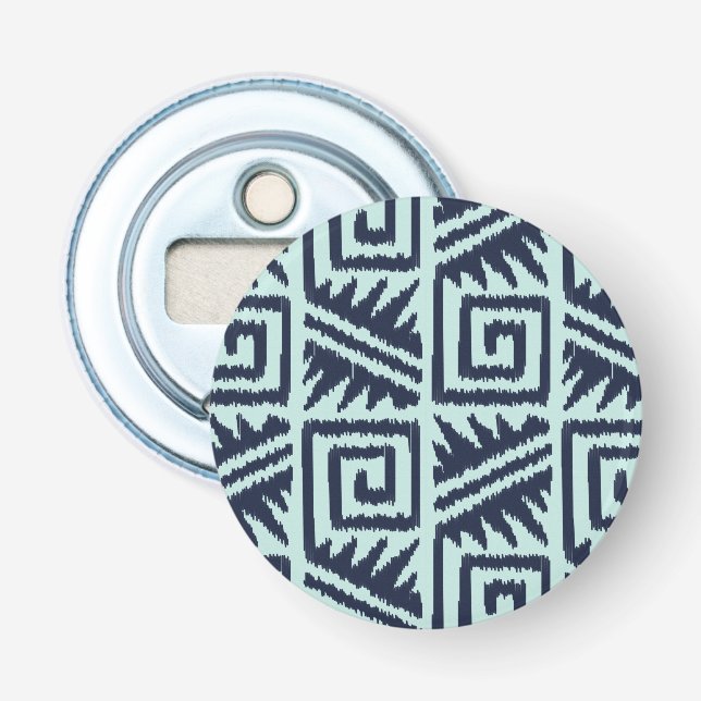 Ikat Aztec Mönster - Indigo och Light Blue Flasköppnare (Framsidan)