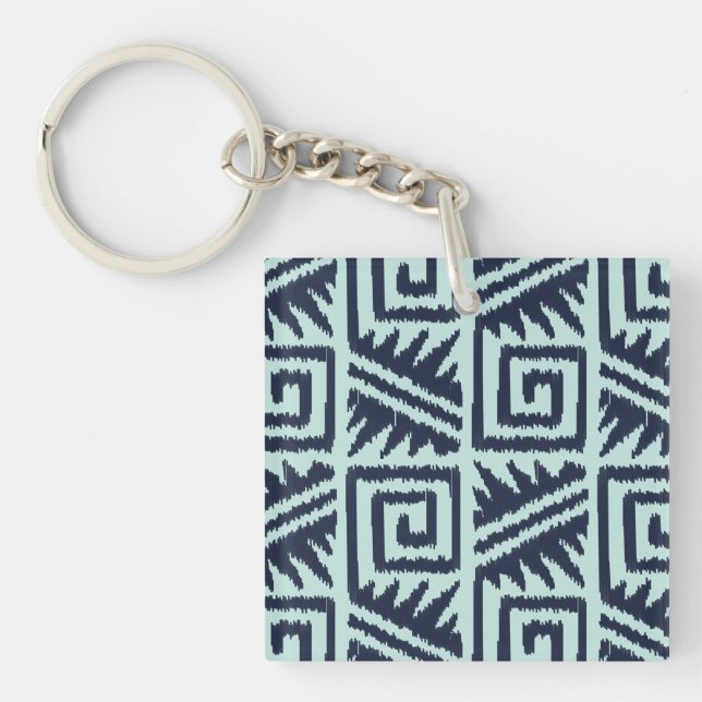 Ikat Aztec-mönster - Indigo och Ljusblå (Framsidan)