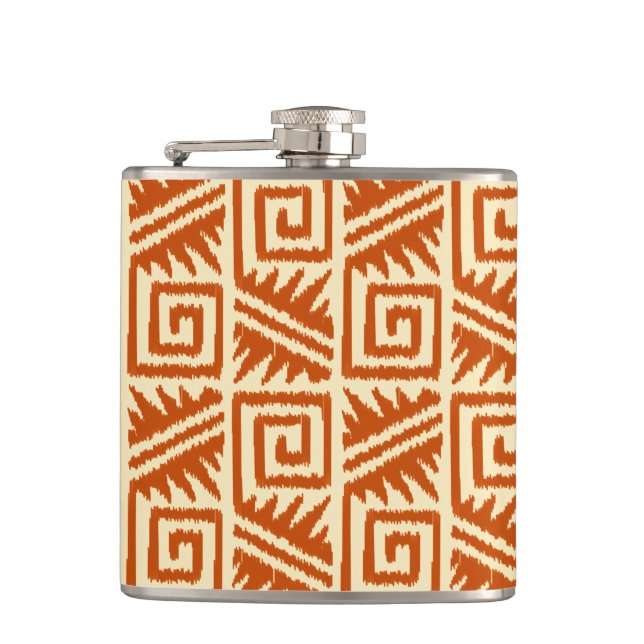 Ikat Aztec Mönster - Mandarin och Light Orange Fickplunta (Framsidan)